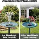 Yzert Solar Fountain Full Glass Panel No Battery, 3.5W Solar Bird Bath Fountains with 4 Fixed Rods & 7 Nozzles, Solar Fountain Pump for Bird Bath, Garden, Pond, Pool, Patio -Black Panel