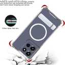 for Motorola Moto G Power 2025 Magnetic Case Clear Compatible with MagSafe, Built-in 2-Way Kickstand [Horizontal & Vertical Stand] Magnetic Crystal Clear Slim Fit Rugged Cover (Clear)