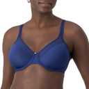 Bali Women's Seamless Underwire Bra, One Smooth U Smoothing Underwire Bras for Women, Convertible Straps, Ultra Light (Blue, M) 36D