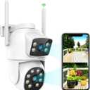 WEILAILIFE 2-Way Audio & Dual Lens Linkage Outdoor Wireless PTZ Security Camera, 2.4/5GHz Home WiFi Video Surveillance Cameras,360 View, Auto Tracking, IP66 Waterproof