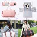 Rolling Garment Bag for Travel, 3-in-1 Convertible Carry On Garment Duffle Bag with Wheels, Waterproof PU Leather No Wrinkle Suit Bag for Business Trip, Wedding, Overnight White