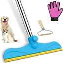 Eaersan 3 in 1 Carpet Rake Kit for Pet Hair Removal Tool - 45” Adjustable Long Handle Pet Hair Remover, Reusable Carpet Scraper Dog Cat Deep Hair Cleaner Remover Tool for Rugs, Mats, Couch, Furniture