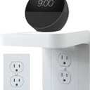 Outlet Shelf Holder Fit for Duplex Receptacle, Bathroom Decor,Cable Management,A Space Saving Solution, Homepod Mini Google Home/Echo/Smart Speakers/Electric Toothbrush/Cell Phone (Standard)