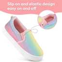 K KomForme Toddler Girls Boys Shoes Little Kids Slip on Canvas Sneakers for Running/Walking (Pink)
