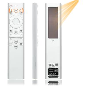 BN59-01391A TM2281E Fit for Samsung TV Remote Compatible with Samsung Frame TV Remote 2021-2024 Neo LED Smart 4K Ultra HD TV, with Bluetooth Rechargeable Solar Cell, 4 Shortcut Buttons, White