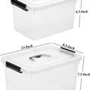 Clear Storage Latch Box/Bin, 2-Pack Plastic Organizing Container with Handle and Lids (7 QT/16QT)