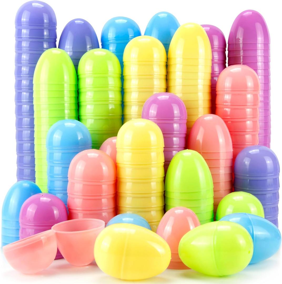 OCTERIC 120Pcs Easter Eggs, 2.3" Fillable Pastel Colors Plastic Easter Eggs Empty for Easter Hunt, Easter Basket Stuffers, Party Favor, Classroom Prize Supplies