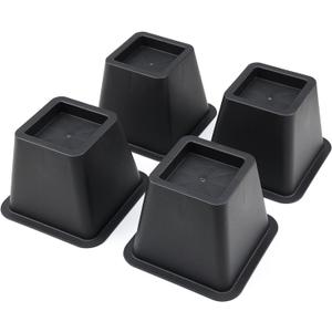 Ihomepark Bed Risers 4 Inch Heavy Duty, Square Furniture Frame Lift for Couch, Chair, Desk, Sofa and Bunk Bedpost, Set of 4