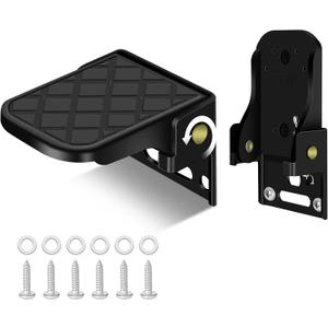 ESUDNT Folding Truck Bed Step | Aluminum & Rubber Anti-Slip RV Step | Durable Boat Trailer Step for Trucks, RV, Camper and Trailers (2 Pack)  