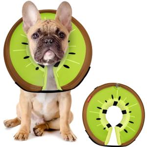 MIDOG Soft Inflatable Dog Cone,Donut E-Collar Alternative for After Surgery, Prevents Licking, Allowing Normal Eating & Vision,Comfortable Recovery Collar for Small Medium Large Dogs&Cats, Kiwifruit-M+