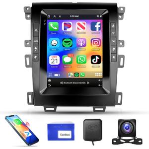 2G+64G Car Radio for Ford Edge 2013 2014 2015, Rimoody Car Stereo Android CarPlay Android Auto 9.7 inch Vertical Touchscreen GPS WiFi Mirror Link EQ Bluetooth FM/RDS + Backup Camera