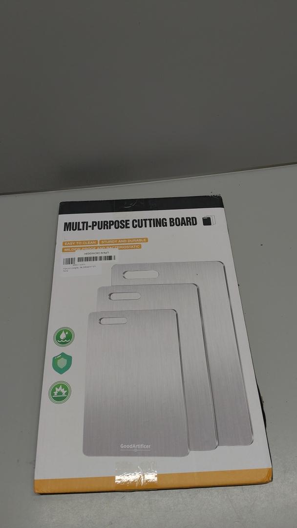 Titanium Cutting Board, Set of 3 Titanium Cutting Boards for Kitchen, Double Sided Titanium Cutting Mat, Non Stick Stainless Steel Cutting Board for Meat, Bread, Vegetable, Fruit