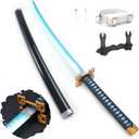 Zisu LED Glowing Anime Cosplay Sword Katana - 40 Inch Rechargeable Light Up Sword with Stand & Belt (Muichiro)