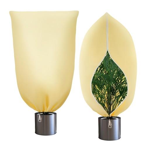 YEAJOIN 2 Pack Winter Plant Covers Freeze Protection, Thicker Frost Cloths Tree Covers with Zipper & Adjustable Drawstring, Antifreeze Protective Cover for Garden Shrub Plants, 78.7” x 94.5”