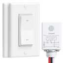 TREEWELL 3 Way Wireless Light Switch and Receiver Kit, Decorator Rocker Wall Switch, 15A High Power, 200FT Long RF Range, No in-Wall Wiring, Programmable & Expandable for Ceiling Light, Fans, Lamps