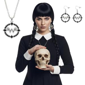 Benehair Black Braided Wig With Bangs, Long Braid Pigtail Wig For Women Adult Halloween Themed Party Cosplay Wed (Short)