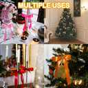 3 x 24 Pcs Satin Ribbon Bows, Christmas Tree Bows Wreath Bows Tree Topper Bow for Door Windows Garland Xmas Home Wedding Decorations Indoor Outdoor (DarkRedDarkGreenKhaki)