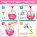 Einailvk Fabric Flower Bouquets Toys, DIY Flower Making Kit for Kids 3 4 5 6 7 8 9 10 11 12 Year Old Girl Birthday Christmas Gift, Art and Crafts Kit Toys for Girls 3-12 Year Old (Pink)