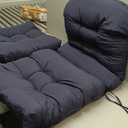 Outdoor Chaise Lounge Cushion 72x21x4 Inch, Dark Blue | 50x21 Adirondack Chair Cushion with 21x23 Ottoman, Rocking Chair Pad with Ties for Patio Furniture, Waterproof Fade Resistant