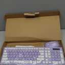 Wireless Keyboard and Mouse Combo, Full-Sized Wireless Keyboard and Adjustable DPI Mouse, 2.4GHz USB Receiver, Silent Keyboard and Mouse for PC, Windows, MAC, Desktop, Laptop(Purple)