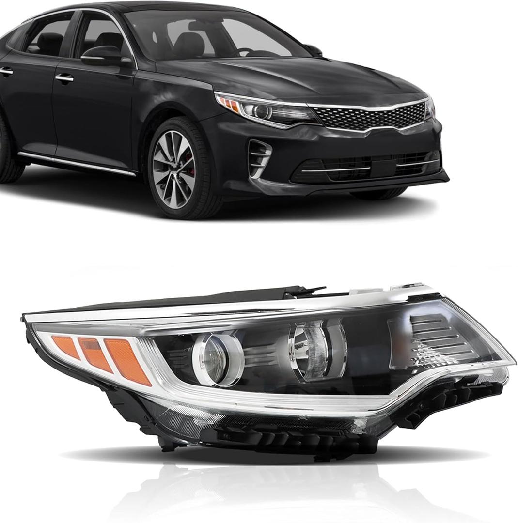 munirater Headlight Assembly Replacement for 2016 2017 2018 Optima DRL Right Headlamp Passenger Side KI2503196