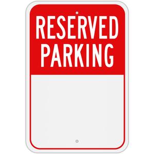 MUXYH Blank Reserved Parking Sign, Write-On Sign, 18 x 12 Rust Free Heavy Duty Aluminum Reflective Warning Signs, UV Protected, Fade Resistant, Weatherproof - Easy to Mount - Outdoor use (Red)