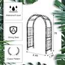 Teabelle Metal Garden Arbor Trellis, Black Arch for Climbing Plants, Wedding Outdoor Arch for Ceremony, Flowers and Plants Support Structure Stand for Lawn Patio Backyard Decoration