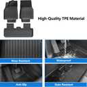 3PCS All Weather TPE Floor Mats for Tesla Model Y Juniper 2025 2026 Front and Rear Waterproof Non-Slip Foot Protector Mats for Model Y Juniper Interior Accessories