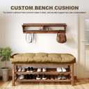Bench Cushion 39x19x4 Inch, Indoor Outdoor Non-Slip Waterproof Linen