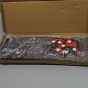 Christmas Card Holder Display, Wooden Xmas Hanging Picture Holder with 30 Photo Clips, Merry Little Card Display Farmhouse Wall Door (Brown)