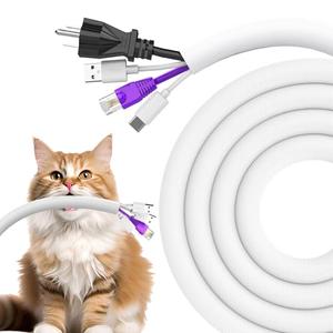 UOMTFAI Dog and Cat Cord Protector 10ft - 1/2inch, Flexible Cable Sleeve for Easy Cord Management, Protects Cables from Pets Chewing, Ideal for USB, Power, Audio and Video Cords - White