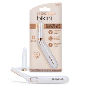 Finishing Touch Flawless Bikini Shaver and Trimmer Hair Remover for Women, Dry Use Electric Razor, Personal Groomer for Intimate Ladies Shaving, No Bump, Smooth Shave (3 Piece Set)