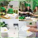 Funrous 100 Pcs St. Patrick's Day Guest Napkins Foil Gold Slainte Shamrock Paper Napkin White Irish Disposable Hand Towel for St Patrick Irish Party Dinner Bathroom Decoration Supplies (100, Slainte)