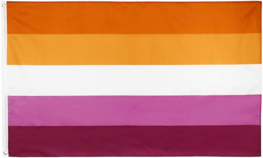 Flaglink Les Pride Flag 3x5Fts - New Lesbian Sunset Rainbow Flags Banner