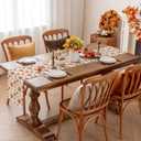 Romanstile Fall Table Runner 13 x 72 Inch, Autumn Thanksgiving Brown Maple Leaves Harvest Farmhouse Style Table Decoration for Dining, Holiday, Party Decor