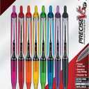 PILOT Precise V5 RT Extra-Fine Premium Retractable Rolling Ball Pens, 0.5mm, Assorted Colors, 8 Count (11890)