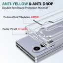 for Samsung Galaxy Z Fold 6 Clear Case Magnetic Compatible with MagSafe, Z Fold 6 Slim Fit Crystal Clear Transparent Skin Cover Anti-Yellowing Anti-Slip (Clear)