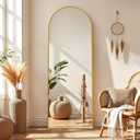 Simple Deluxe Arched Mirror Full Length, 59"x16", Body Wall Mirror with Shatter-Proof Glass, Gold Aluminum Frame, Floor-Standing, Wall-Mounted, Leaning (59"L x 16"W, Gold-arched)