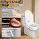 KERDE P30B Bidet Toilet Seat - Dual Control (Side Panel & Remote), Warm Water Wash, Heated Seat, Warm Air Dryer, LED Night Light,Existing Toilets Electric Bidet Elongated Electronic Heated Smart