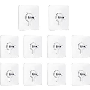 Picture Hangers Without Nails, Wall Hangers Without Nails, Adhesive Wall Hooks Command Hooks Picture Hanging for Inside Kitchen, Bathroom, Home and Office, 10pcs