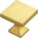 Home Expert 15 Pack Cabinet Knobs Gold Kitchen Cabinet Knobs Gold Knobs for Dresser Drawers Brushed Brass Kitchen Hardware for Cabinets Square Drawer Pulls