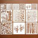 Large Mixed Media Stencils Sea Bubbles Spirals Template Cell Theory Cubist Stencil Aspen Trees Branches Painting Stencils for Canvas Arts Journaling Scrapbooking Card Making