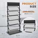 Teenyyou 5-Tier Metal Floor Porcelain Display Stand Rack 26.4'' x 13.8'' x 59.1'' Ceramic Tiles Display Shelf, Marble Slab Rack, Ceramic Sample Holder for Craft Exhibition Halls Shows