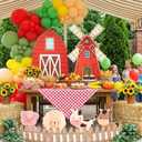 Honoson Large Farm Cardboard Cutouts Sets, Red Farm Party Decoration Farmhouse Backdrop Stand, Yard Signs for Baby Shower Birthday Rustic Party Supplies Photo Props(Cute Animal)