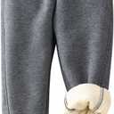 Gihuo Unisex Boys Girls Winter Warm Sherpa Lined Sweatpants Jogger, Size XS