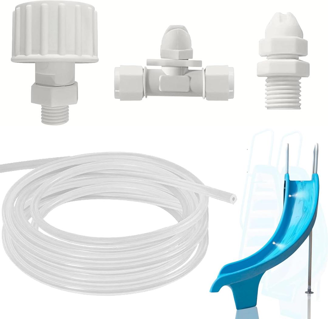 Pool Slide Water Sprayer Kit 2 Water Spray Nozzles and 1 Water Hose Connector - Elevate Your Splash Experience with Customizable Fun