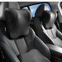 2 Pack Car Neck Pillow Support, Headrest for Driving with Adjustable Strap, Memory Foam Neck Rest Cushion, Breathable Removable Cover & Ergonomic Design, Black 2pcs