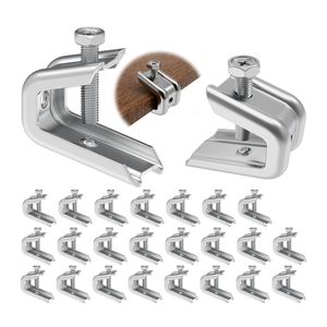 1/4" x 20 Beam Clamp Zinc Plated Steel with Harden Point Screws for 1/2 Inch Flanges & Threaded Wire Ring 25 Pack