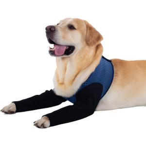 Coodeo Dog Recovery Sleeves, Cone Collar Alternative, Abrasion Resistant Dog Recovery Suit, Washable 2.5mm Thick and Waterproof, Pet Wounds Prevent Licking, Bite, Keep Dry (L, Blue)