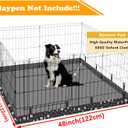 Dog Playpen Square Bottom Pad Fits for 48 Inch 8 Panels Metal Exercise Pet Playpen, Dog Crate Pad Puppy Playpen Pad, Elastic Buckles Connections.(Note: Playpen Not Included) -Black